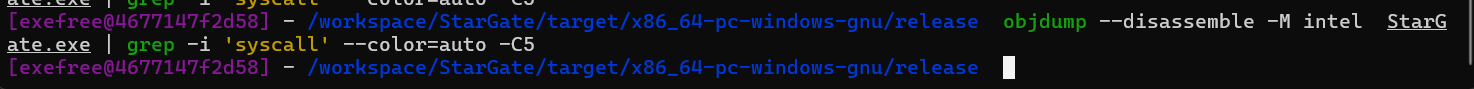 After indirect syscalls: syscall string no longer visible in static analysis