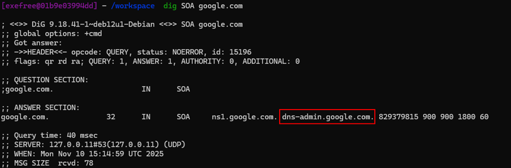 SOA Record Example