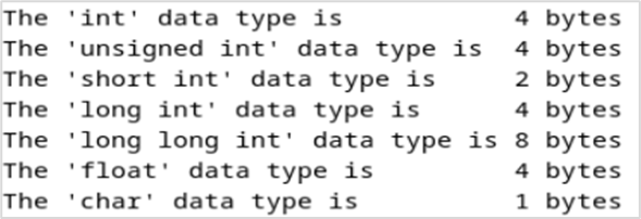 C Data Types
