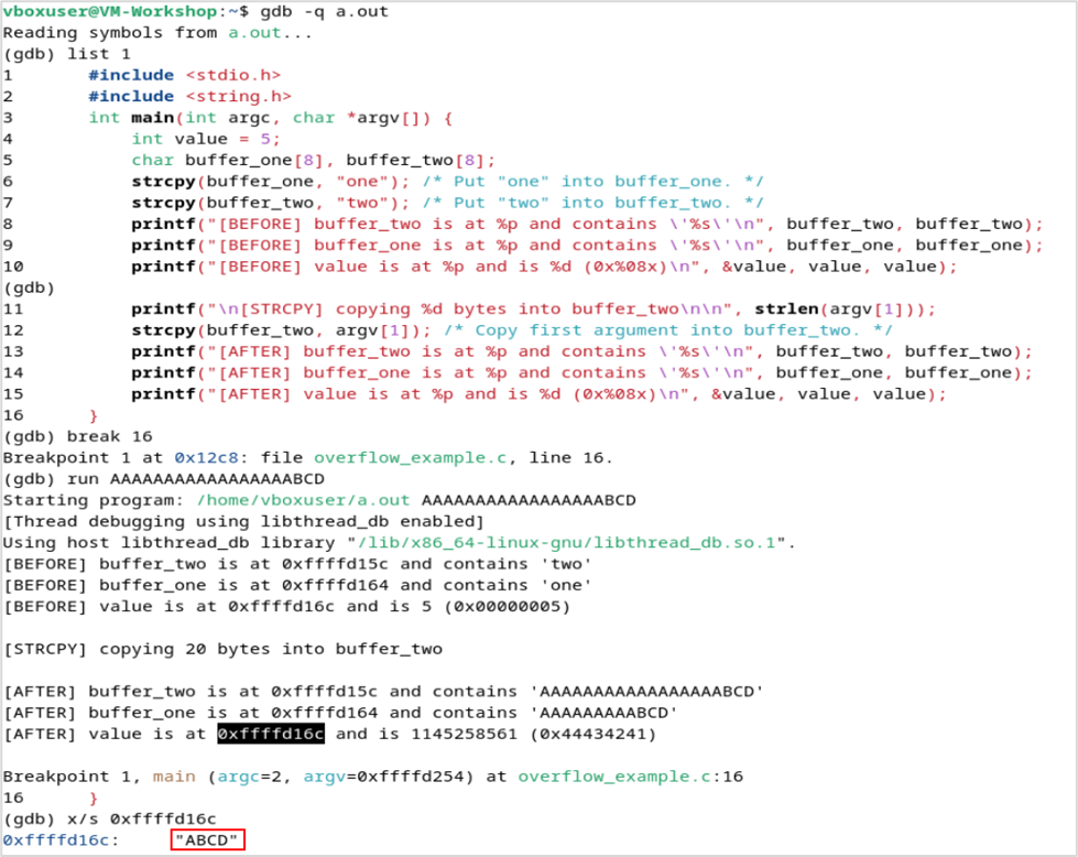 GDB Memory View